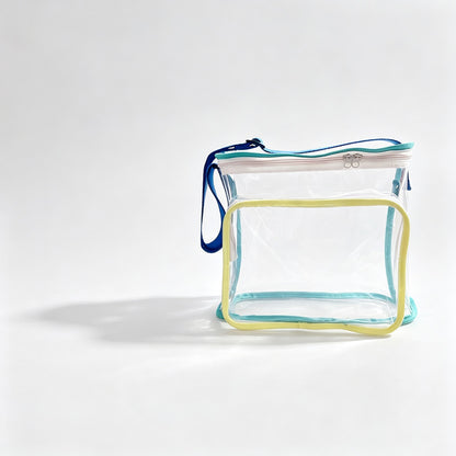 Color‑Trim PVC Crossbody Pouch