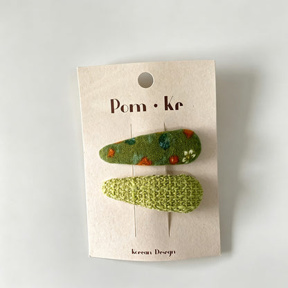 Green Garden Hair Clips