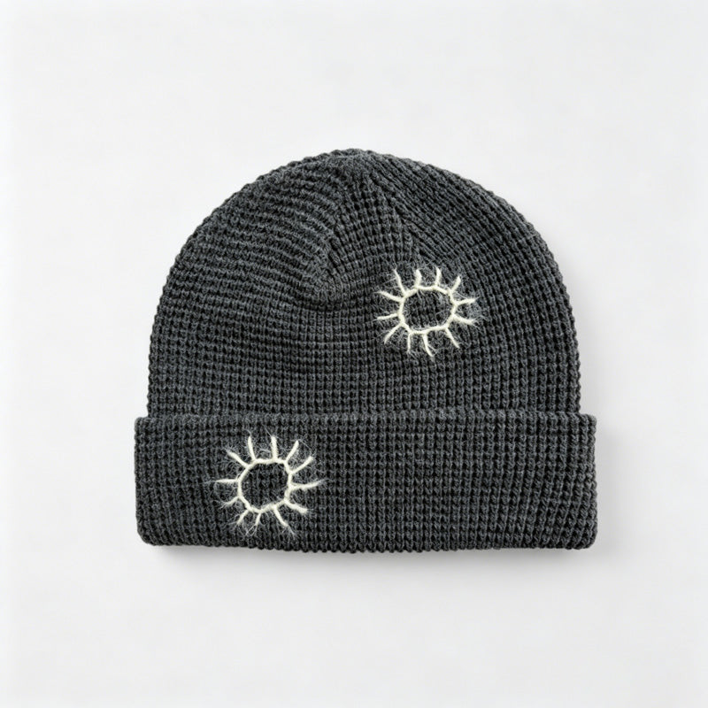 Sun Emblem Knit Beanie