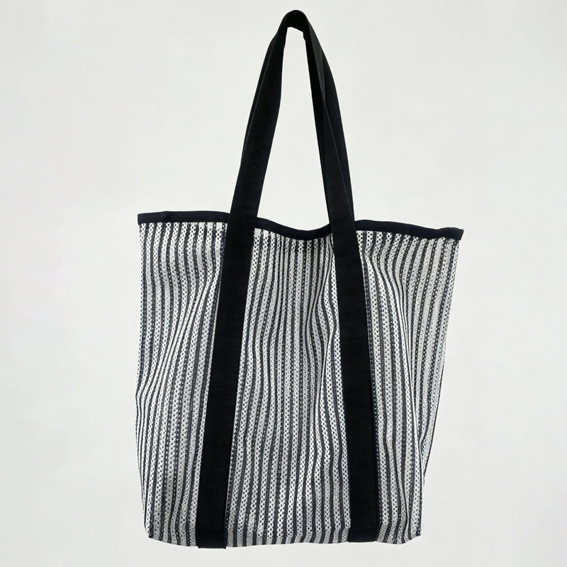 Bright Stripe Mesh Tote Bag