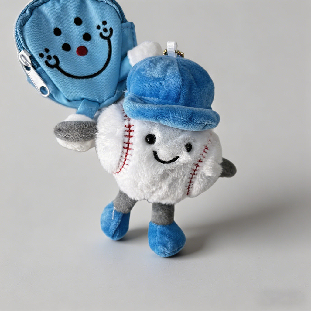 Baseball Plush Keychain Charm