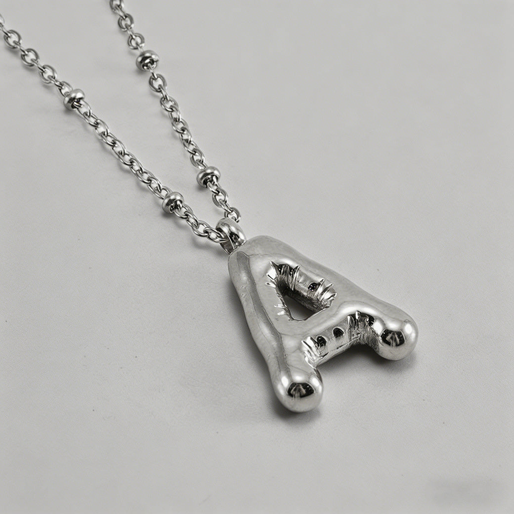 3D Bubble Letter Initial Neckl - Shopdayla Wholesale - #5282