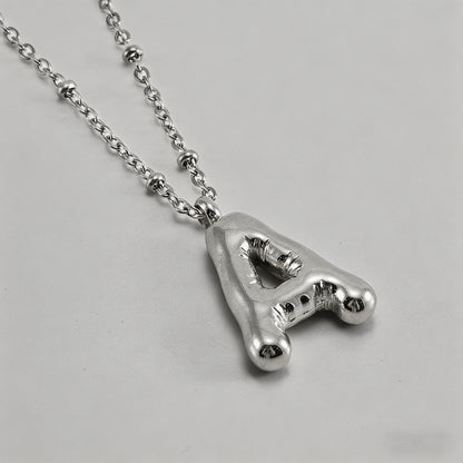 3D Bubble Letter Initial Neckl - Shopdayla Wholesale - #5282