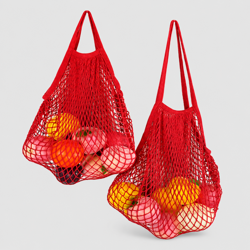 Cotton Woven Mesh Shopping Tot - Shopdayla Wholesale - #4354