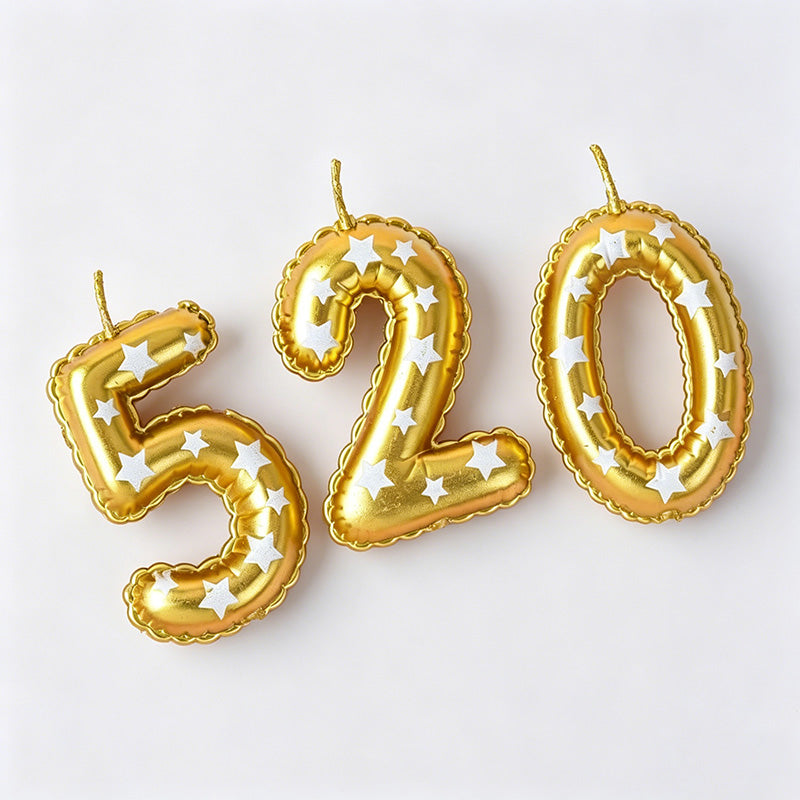 0-9 10pc Gold Star Number Birt - Shopdayla Wholesale - #5842