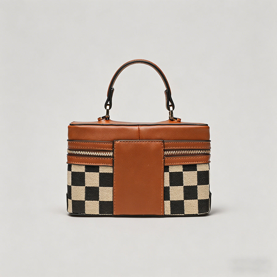 Checkered Boxy Crossbody Bag - Shopdayla Wholesale - #6386