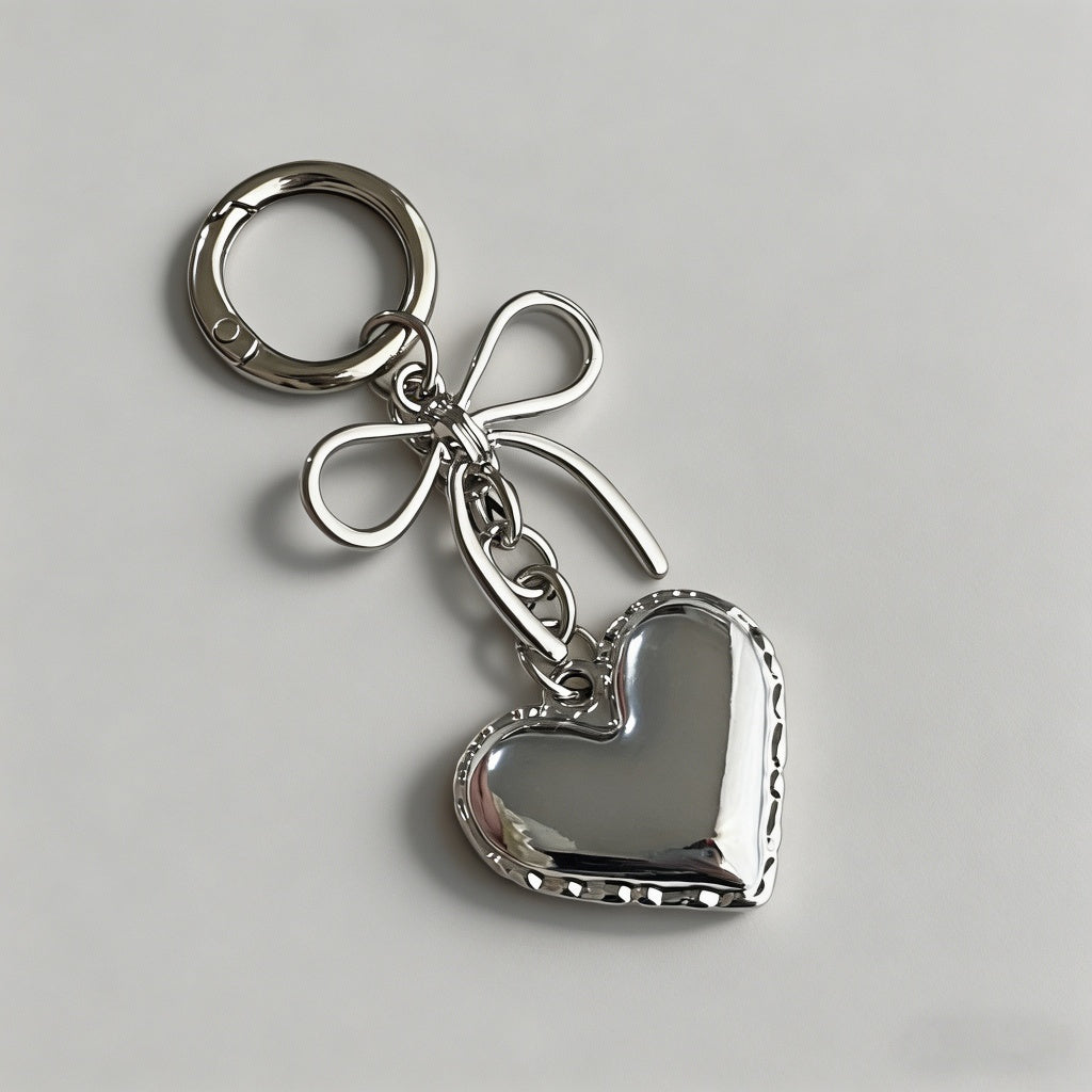 Silver Bow Heart Pendant Bag C - Shopdayla Wholesale - #0194