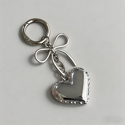 Silver Bow Heart Pendant Bag C - Shopdayla Wholesale - #0194