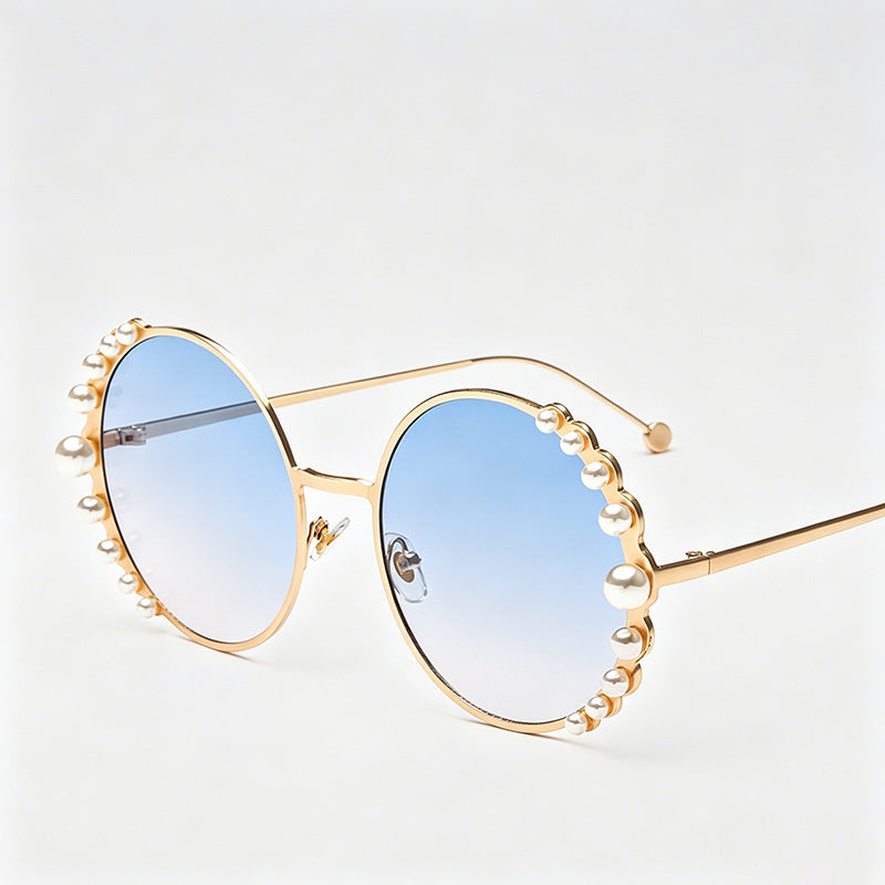 Round Pearl-Embellished Metal - Shopdayla Wholesale - #6322