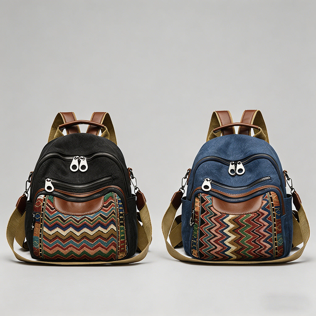 Ethnic Style Canvas Backpack - Shopdayla Wholesale - #1986