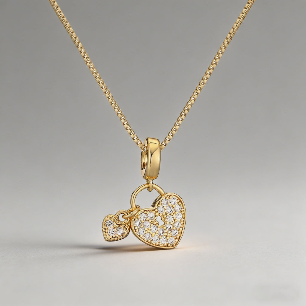 Heart Lock&Cross Pendant Neckl - Shopdayla Wholesale - #7506