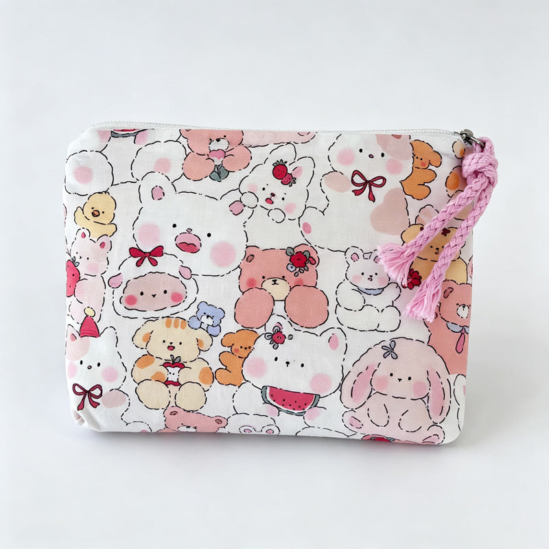 Everyday Bunny Printed Fabric Mini Pouch