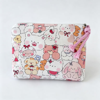 Everyday Bunny Printed Fabric Mini Pouch