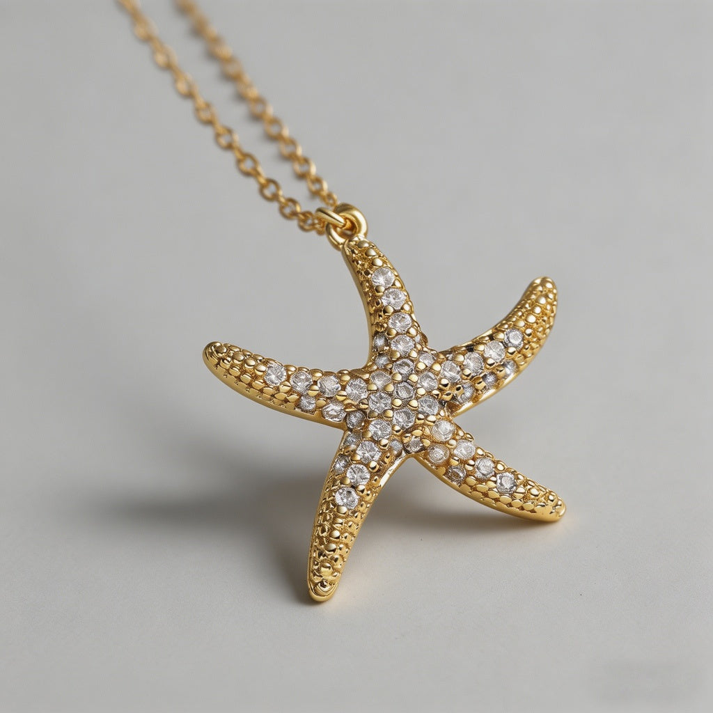 Sea Star & Shell Pendant Neckl - Shopdayla Wholesale - #1090