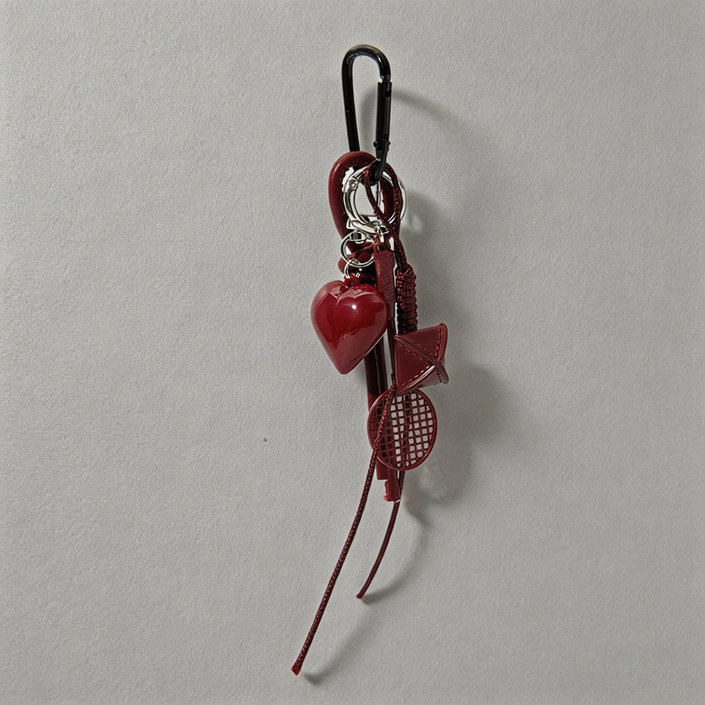 Heart & Tennis Racket Bag Char - Shopdayla Wholesale - #0322