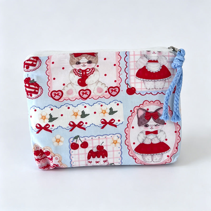 Everyday Bunny Printed Fabric Mini Pouch