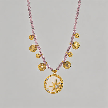 Dreamy Amethyst Moon Star Chok - Shopdayla Wholesale - #8882