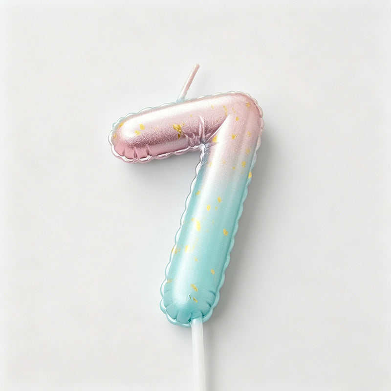 0-9 Gradient Balloon Style Number Birthday Candles