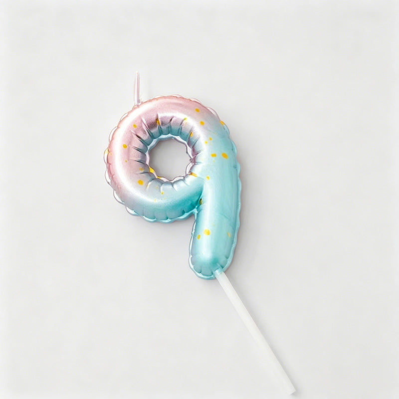 0-9 Gradient Balloon Style Number Birthday Candles