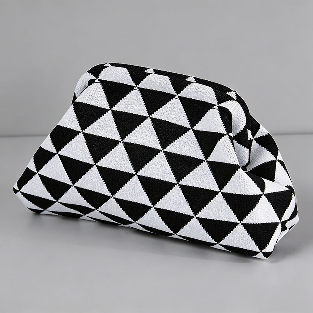 Block Striped Knit Cloud Bag - Shopdayla Wholesale - #3474