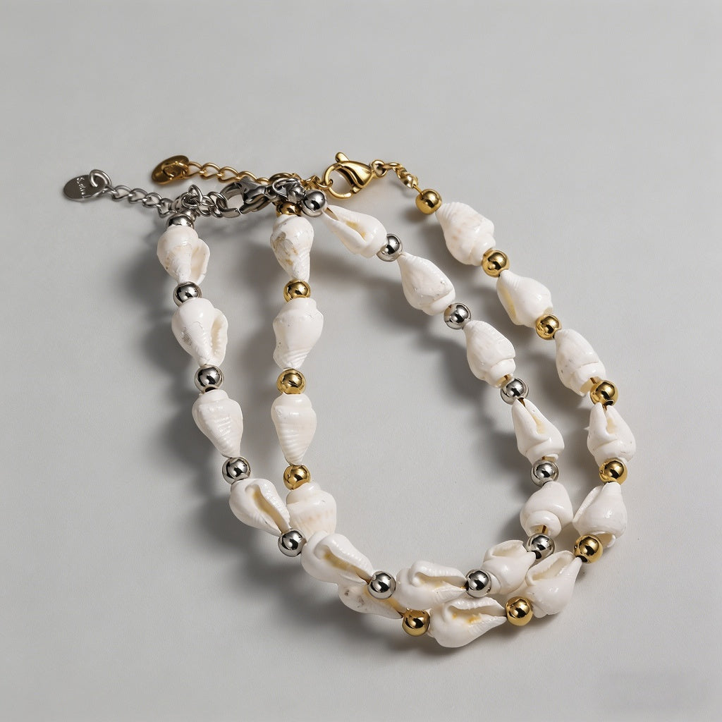 Seashell 18K Gold Plated Stain - Shopdayla Wholesale - #5474