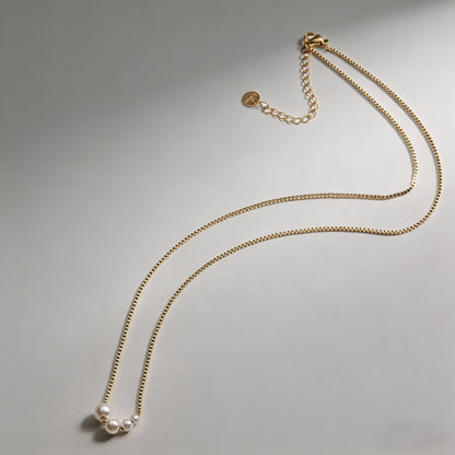 Pearl 18K Gold Plated Stainles - Shopdayla Wholesale - #4002