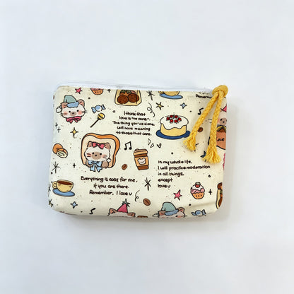 Everyday Bunny Printed Fabric Mini Pouch