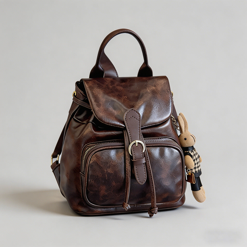 Vintage Faux Leather Drawstrin - Shopdayla Wholesale - #7954