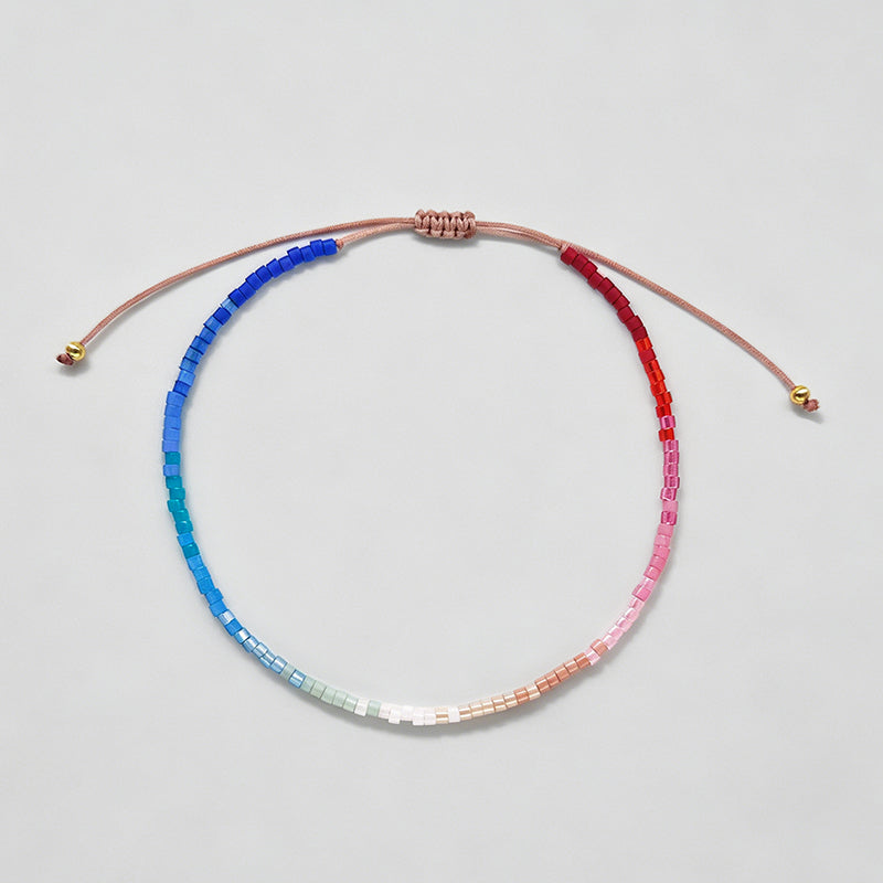 Gradient Rainbow Micro Beaded - Shopdayla Wholesale - #1410