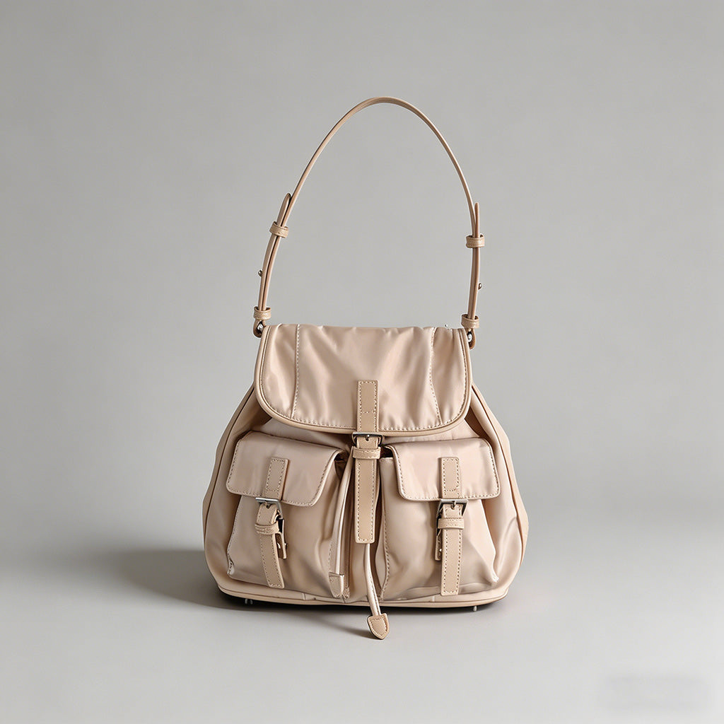 Multi-Pocket Nylon Hobo Should - Shopdayla Wholesale - #1346