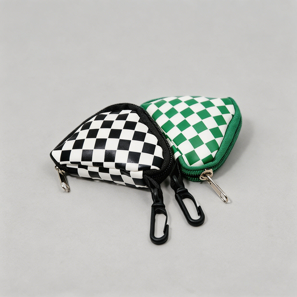 Checkered Triangle Coin Pouch - Shopdayla Wholesale - #0994
