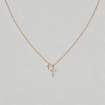 Double Cross Pendant Necklace - Shopdayla Wholesale - #9826