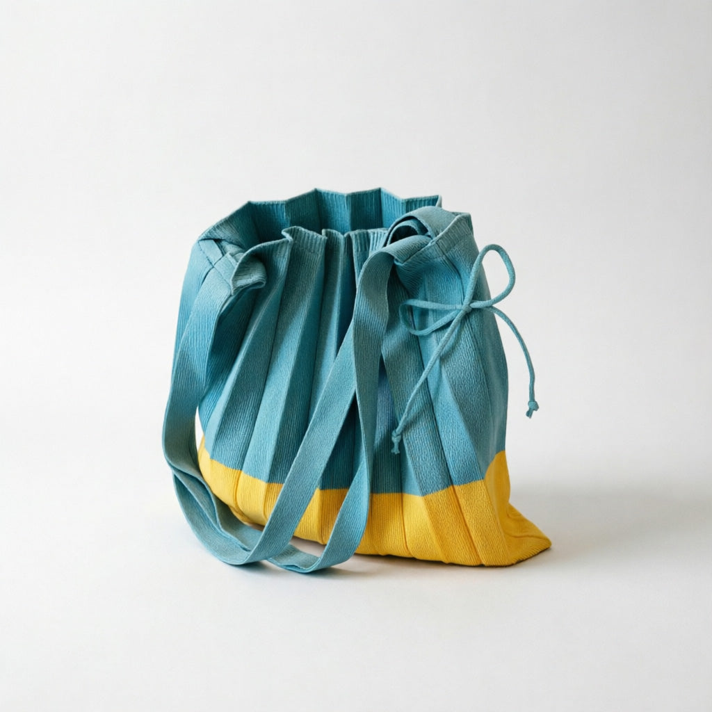 Pleated Knit Drawstring Bucket - Shopdayla Wholesale - #5058