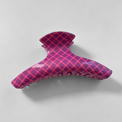 Rose Pink Plaid Claw Clip