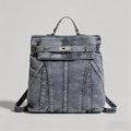 Vintage Washed Denim Convertible Backpack