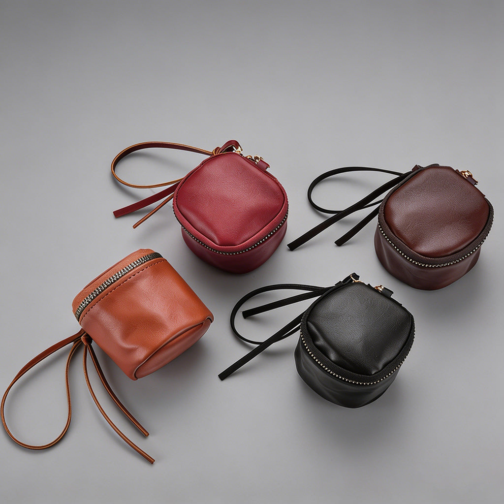 Mini Leather Cylinder Pouch - Shopdayla Wholesale - #0002