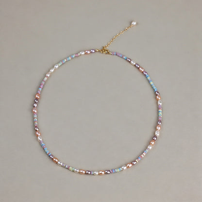 Dainty Mixed Color Pearl & Iri - Shopdayla Wholesale - #8258