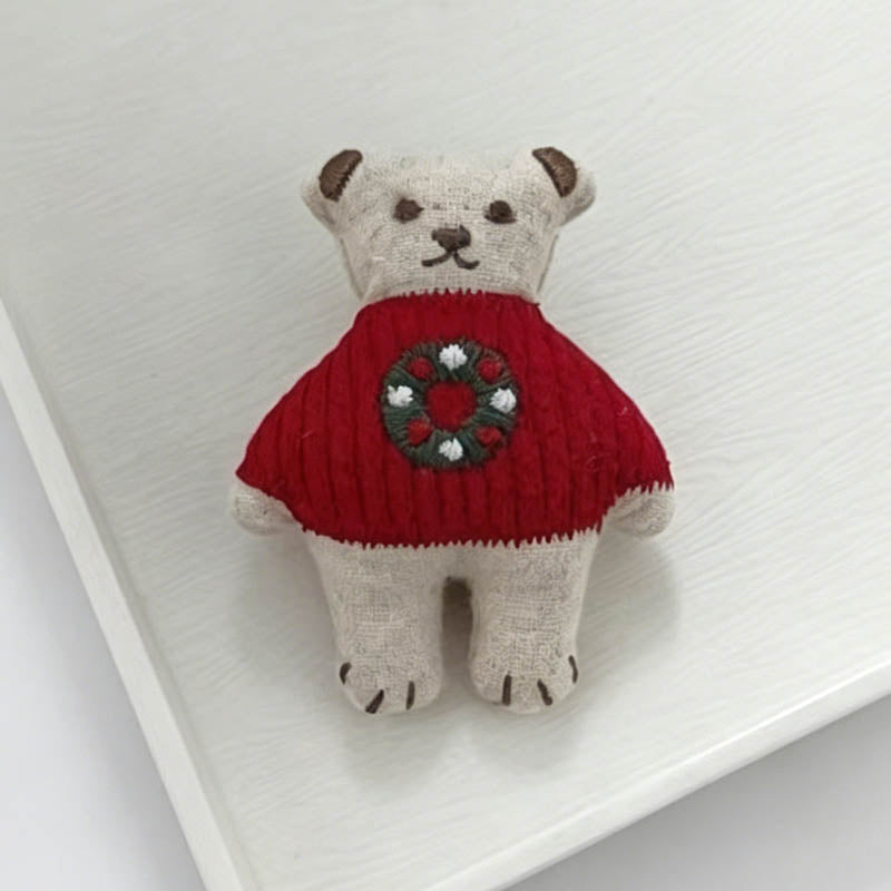 Stuffed House Bear Brooch