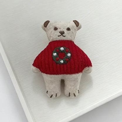 Stuffed House Bear Brooch