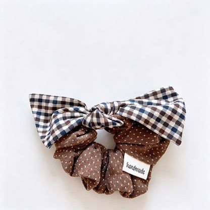 Green Plaid Bow Scrunchie