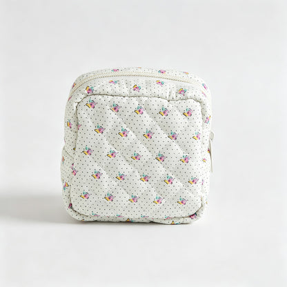 Floral Quilted Square Storage Pouch