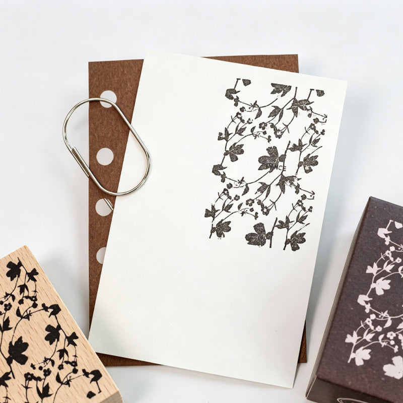 Beech Wood Floral Pattern Rubber Stamp