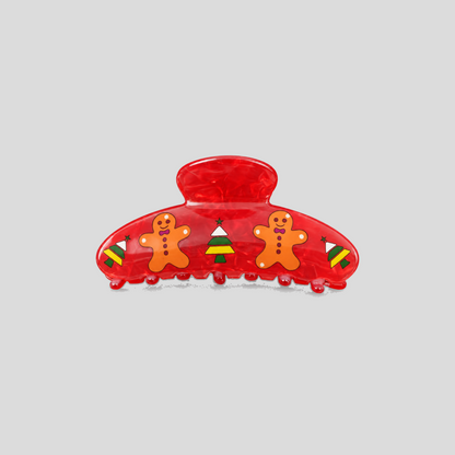 Christmas Print PVC Hair Claw