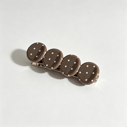 Polka‑Dot Acetate Hair Barrettes