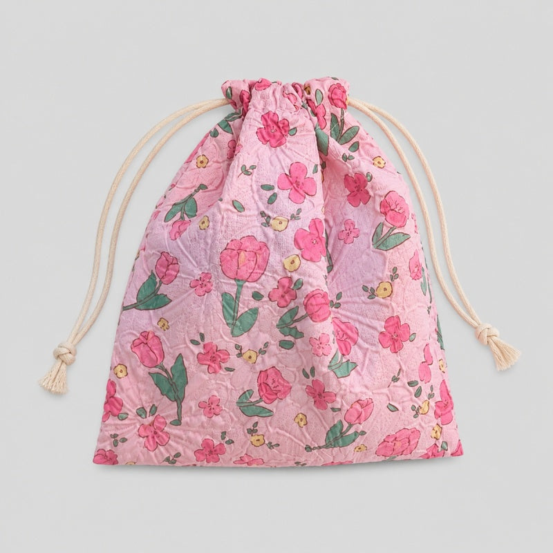 Floral Lace Drawstring Pouch