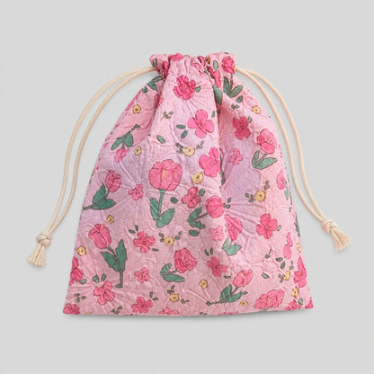Floral Lace Drawstring Pouch