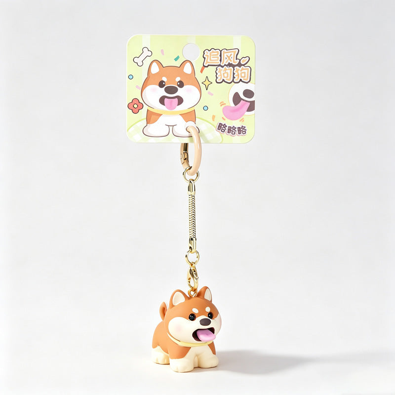 Resin Dog Figure Keychain
