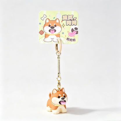 Resin Dog Figure Keychain