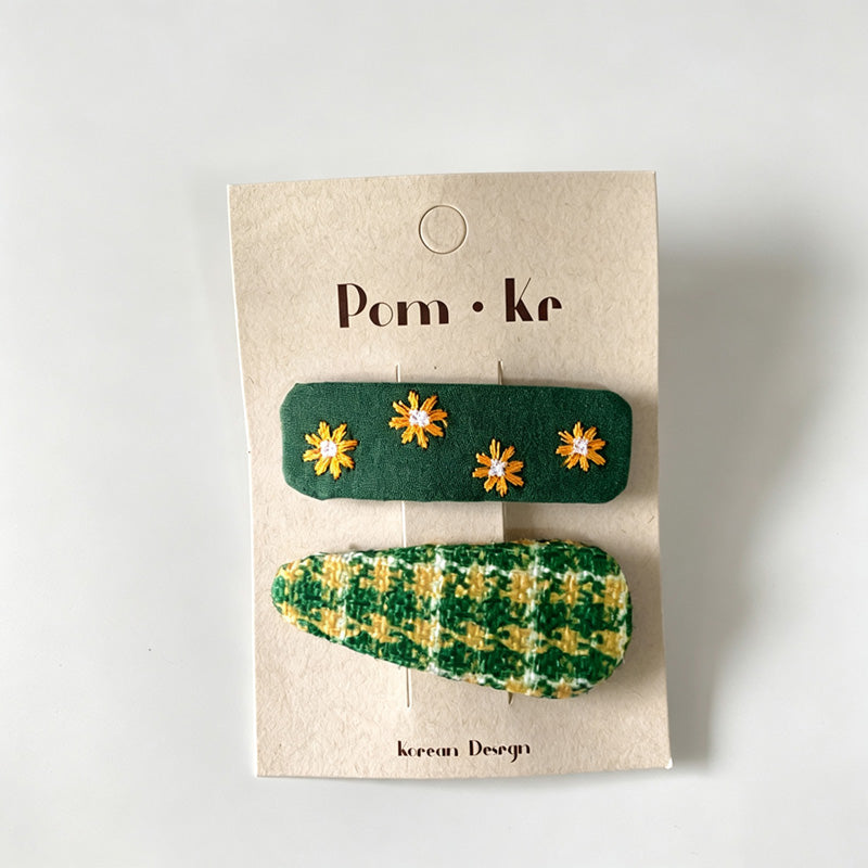 Green Garden Hair Clips