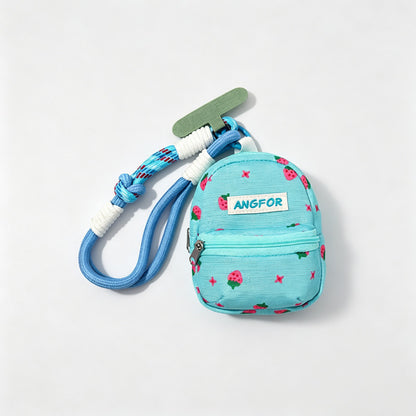 Strawberry Print Mini Zipper Pouch